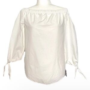 So Off The Shoulder White Cotton Blouse Size Medium New